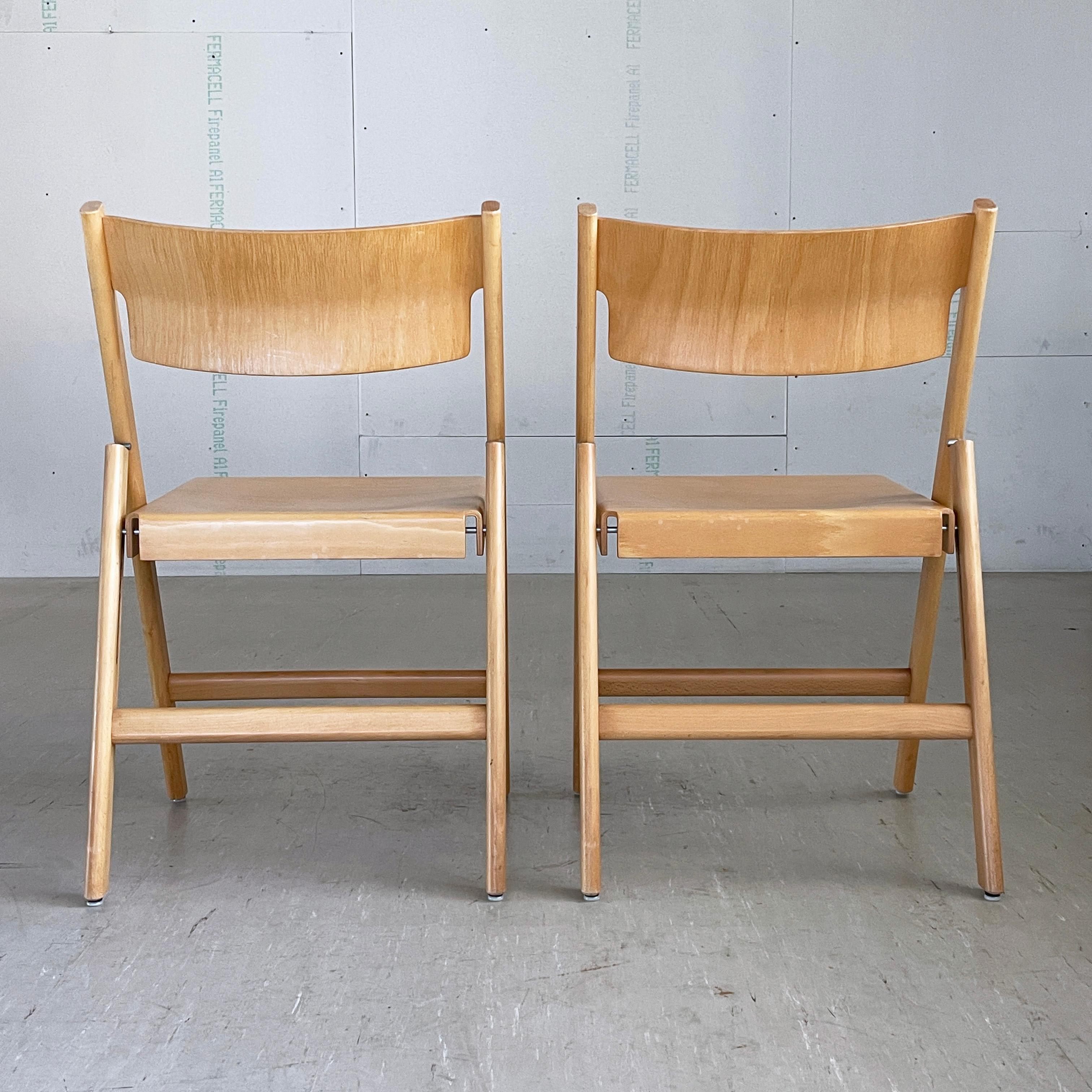 Pair of Dietiker & Co. Model 1901 FS Folding Chairs by Hans Eichenberger, 1966 For Sale 7