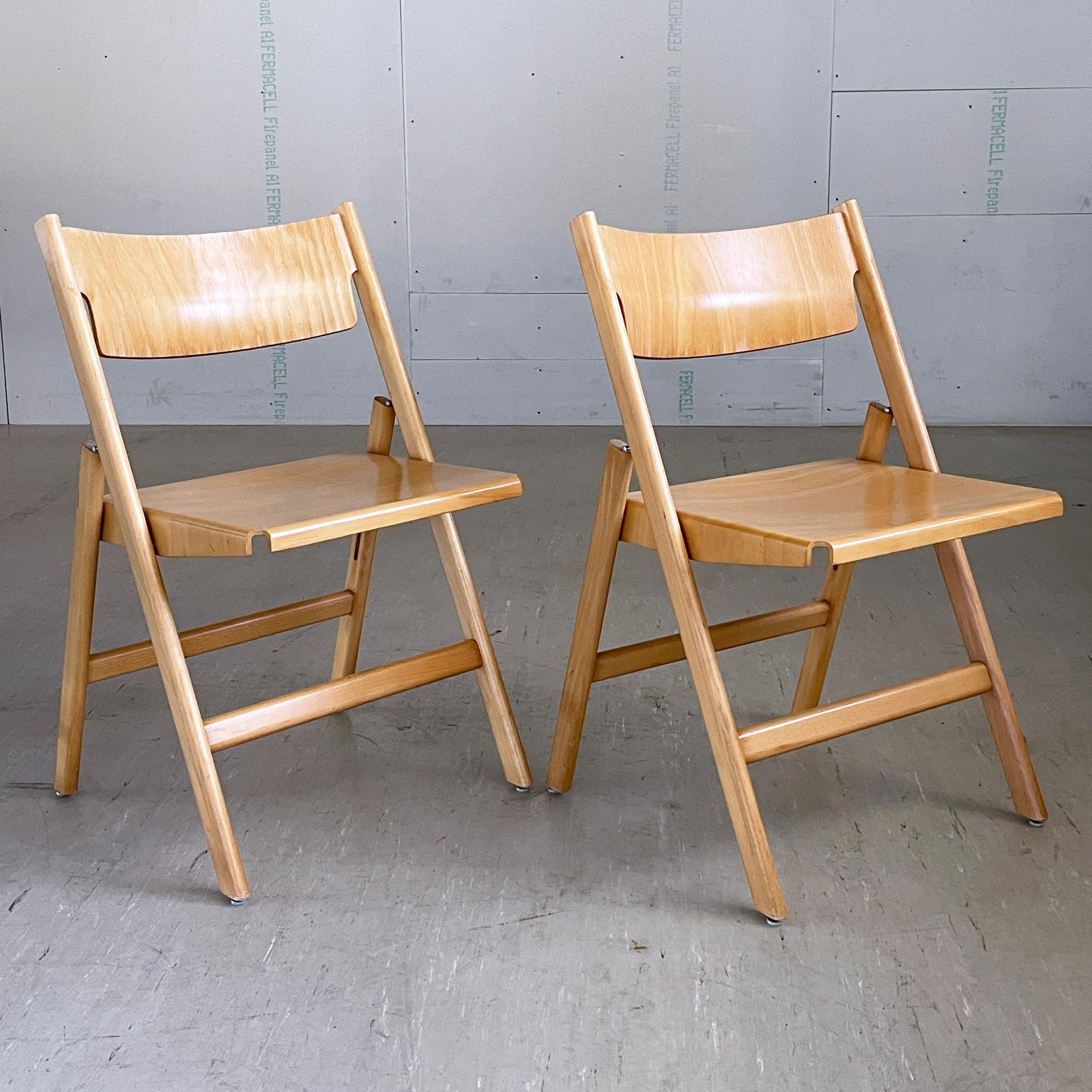 Swiss Pair of Dietiker & Co. Model 1901 FS Folding Chairs by Hans Eichenberger, 1966 For Sale