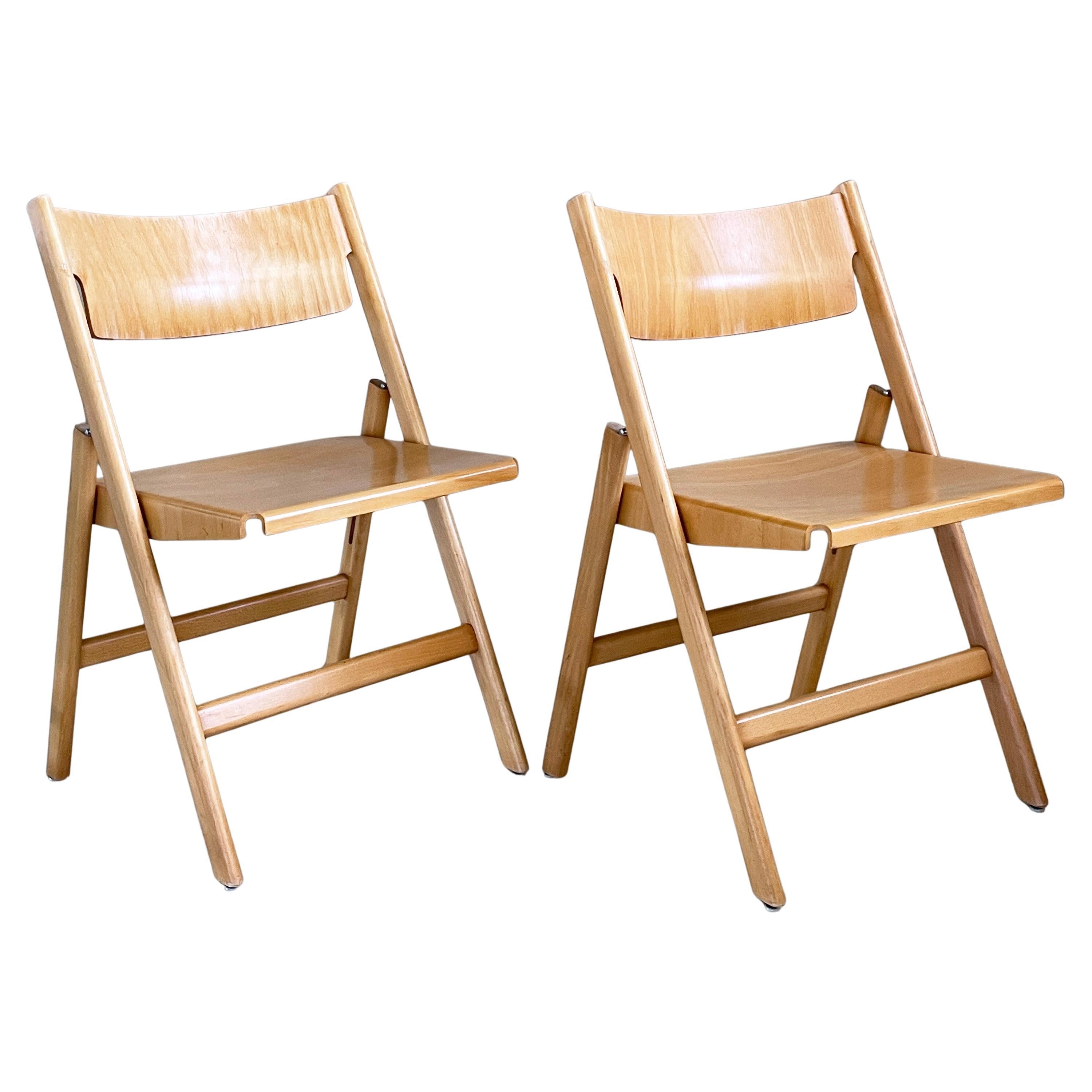 Pair of Dietiker & Co. Model 1901 FS Folding Chairs by Hans Eichenberger, 1966