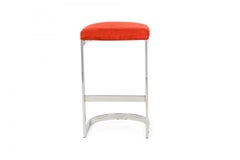 Pair of Dillingham "Horseshoe" Cantilevered Burnt Orange Counter Stools