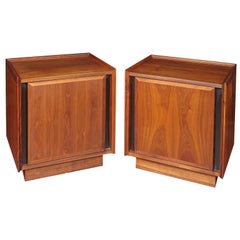 Pair of Dillingham Mid-Century Modern Walnut Nightstands