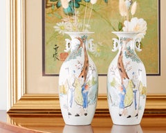 Pair of Diminutive Chinese Porcelain Fencai Vases