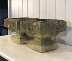 Pair of Diminutive French Cast Stone Tabletop Urns