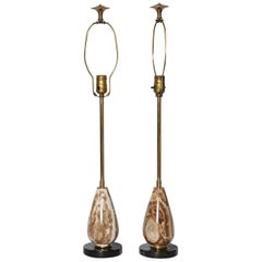 Pair of Diminutive Onyx Table Lamps, circa 1950 Vintage Pair of Diminutive Onyx Table Lamps, circa 1950