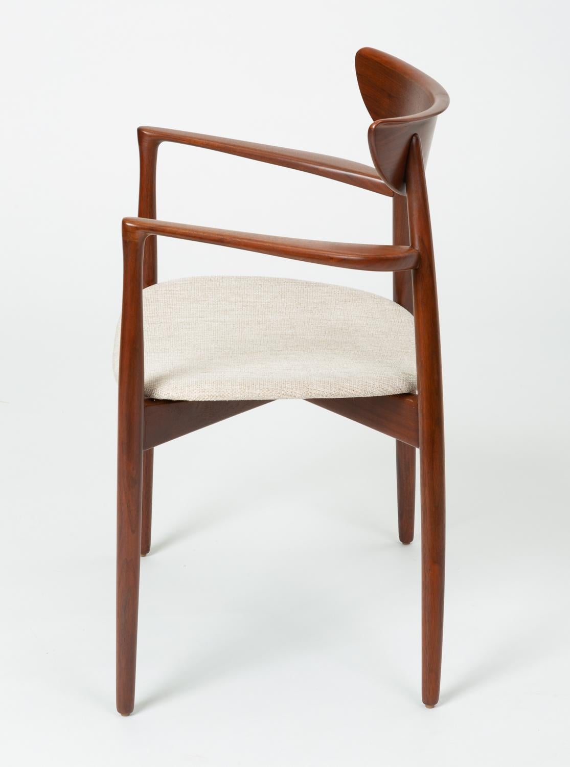 Fabric Pair of Dining Armchairs by Harry Østergaard for Randers Møbelfabrik