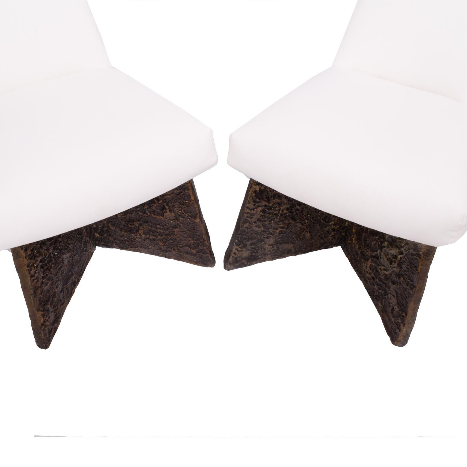 Brutalist Pair of Dining Chairs by Adrian Pearsall