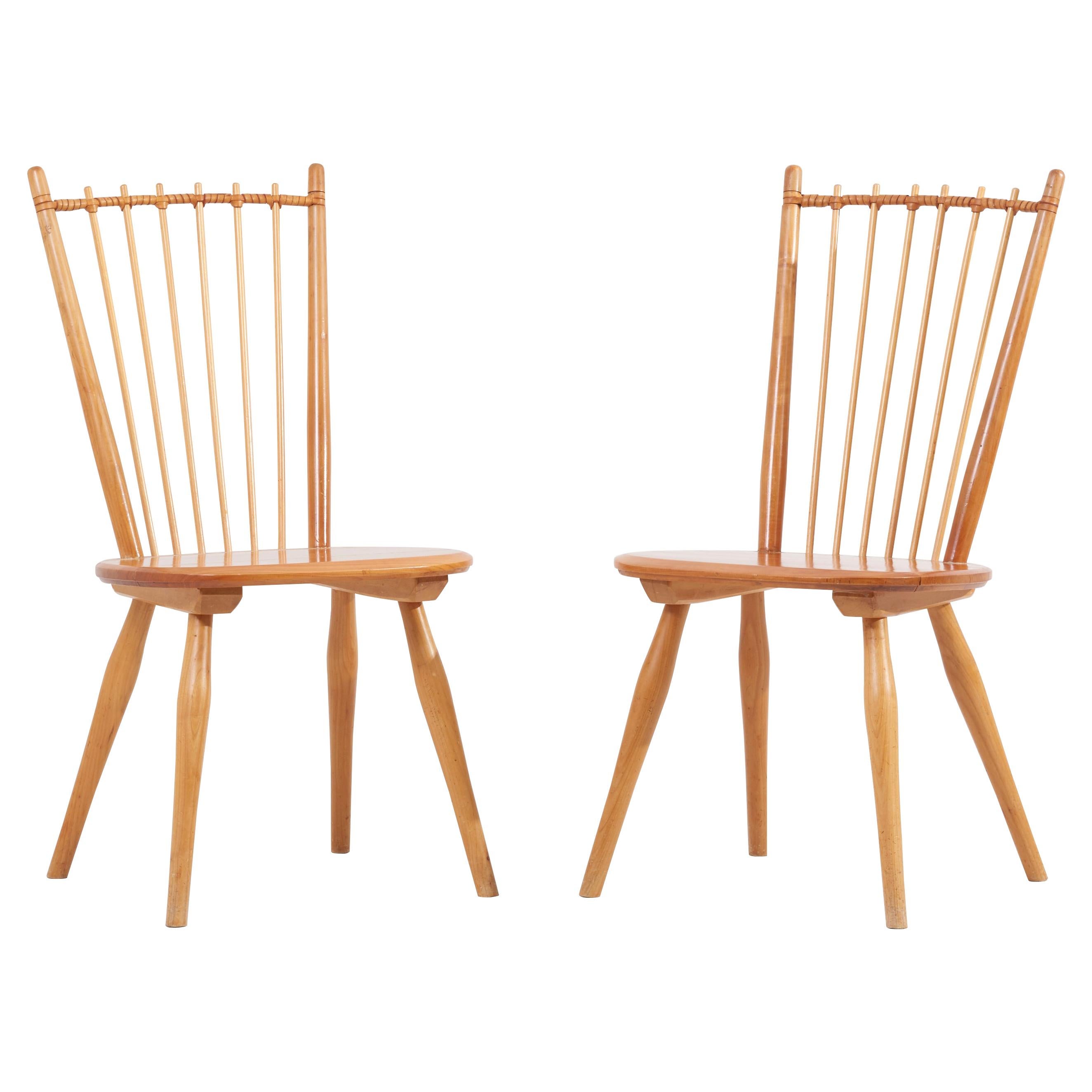 Pair of Dining Chairs by Albert Haberer for Hermann Fleiner, Germany, 1950s For Sale