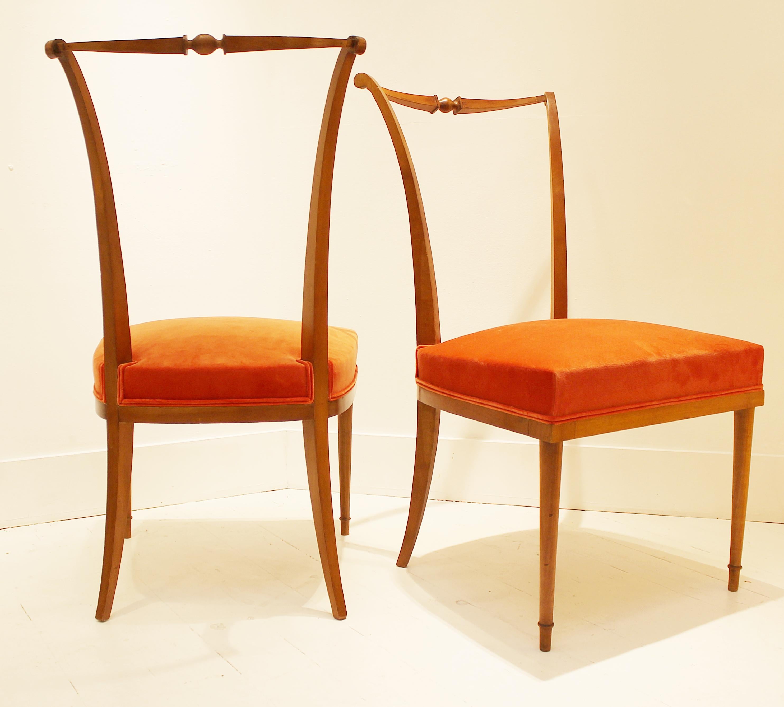 Pair of Dining Chairs by Andre Arbus, France In Good Condition For Sale In Brussels, BE