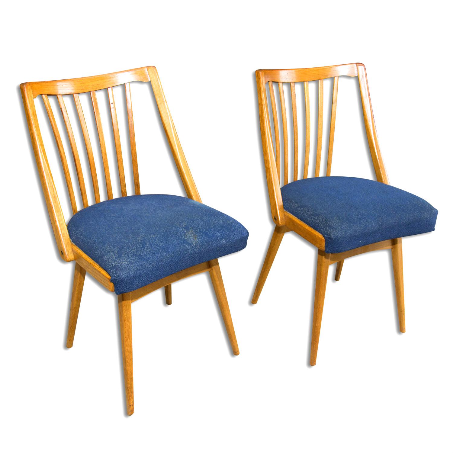Mid-Century Modern Pair of Dining Chairs by Antonín Šuman, 1960's, Czechoslovakia