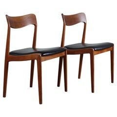 Pair of Mid Century Dining Chairs by Henning Kjaernulf for Korup Stolefabrik