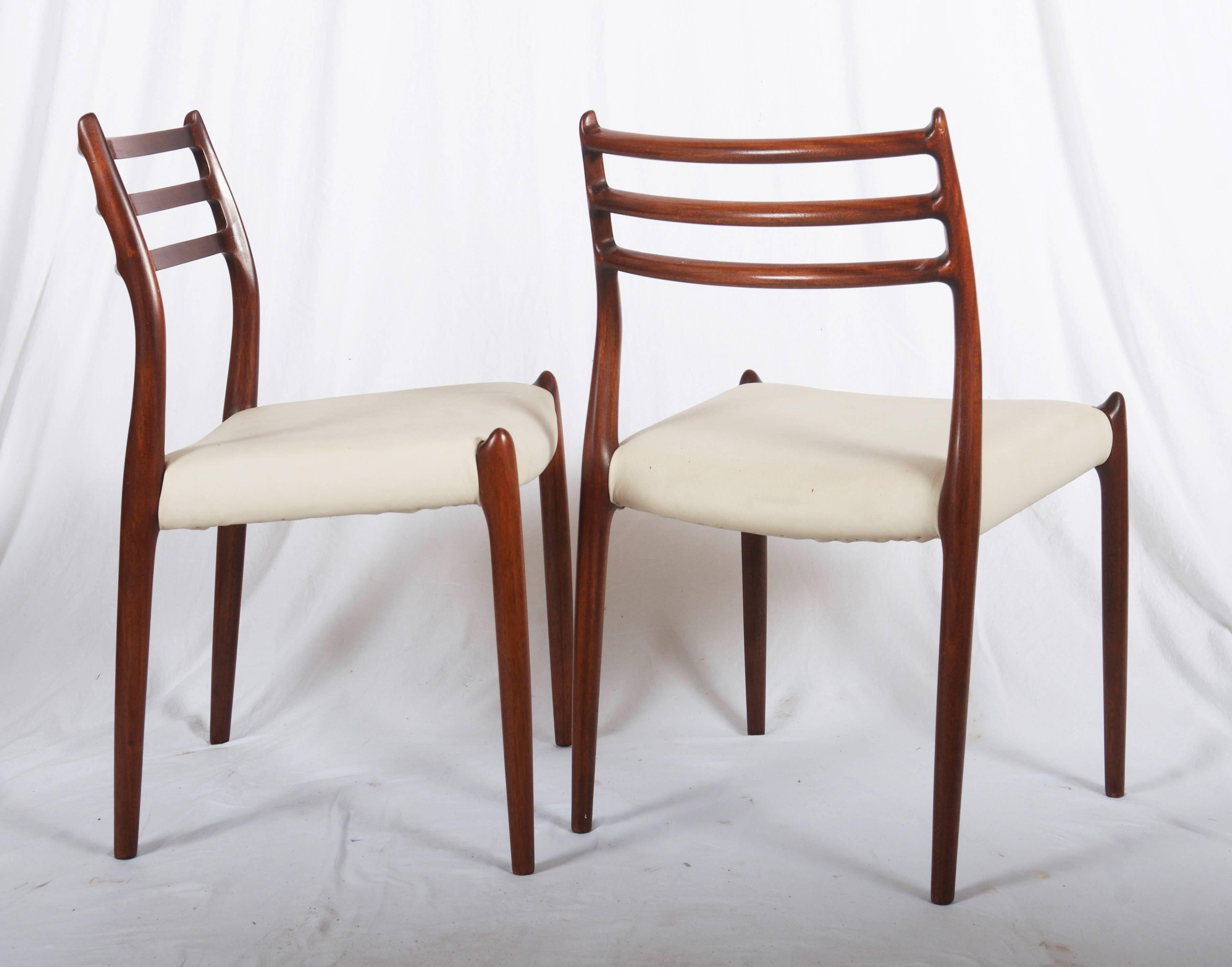 Scandinavian Modern Pair of Dining Chairs by Niels Otto Møller Model 78