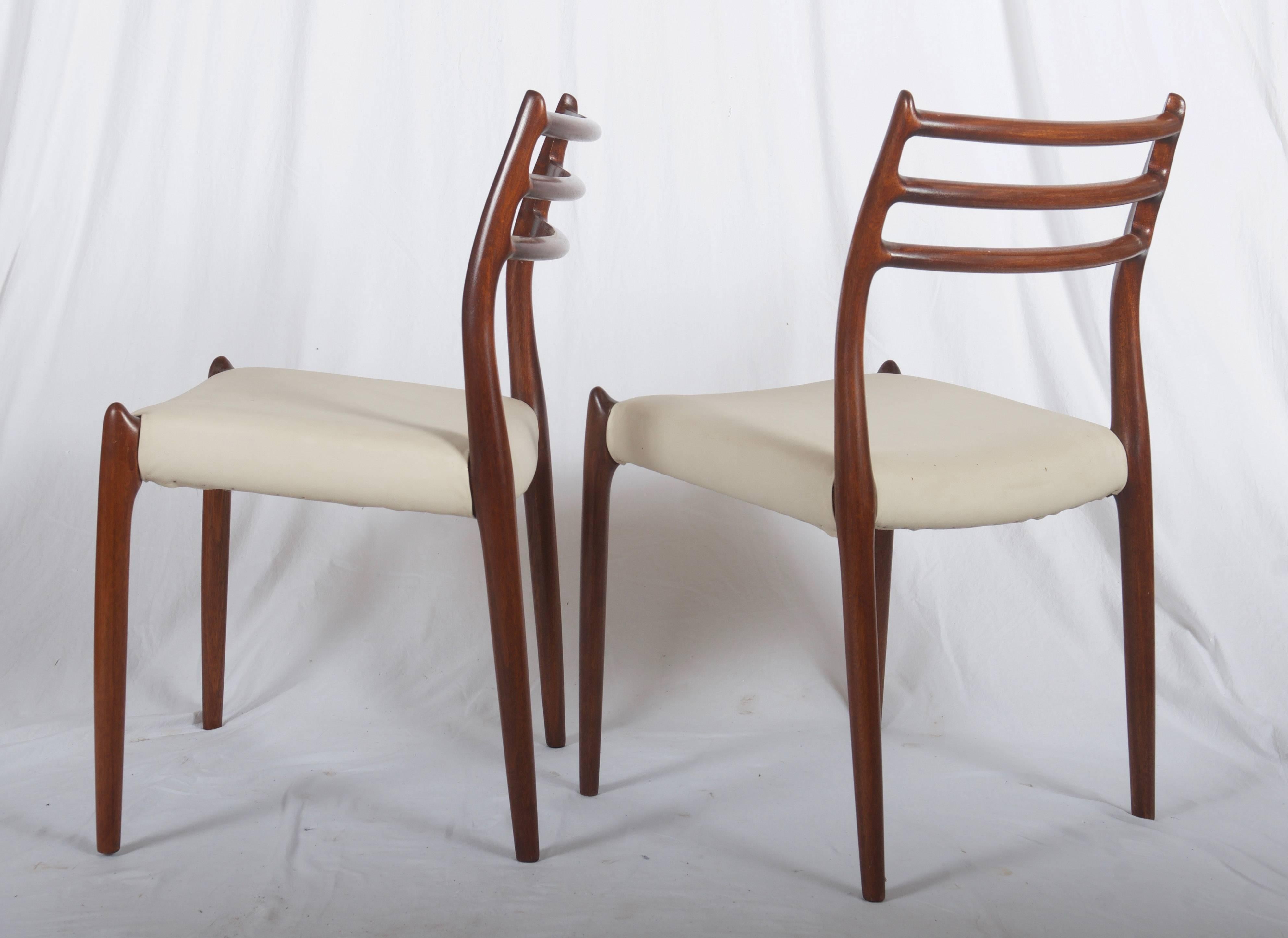 Danish Pair of Dining Chairs by Niels Otto Møller Model 78