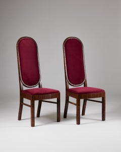 Pair of dining chairs designed by Axel Einar Hjorth for Nordiska Kompaniet