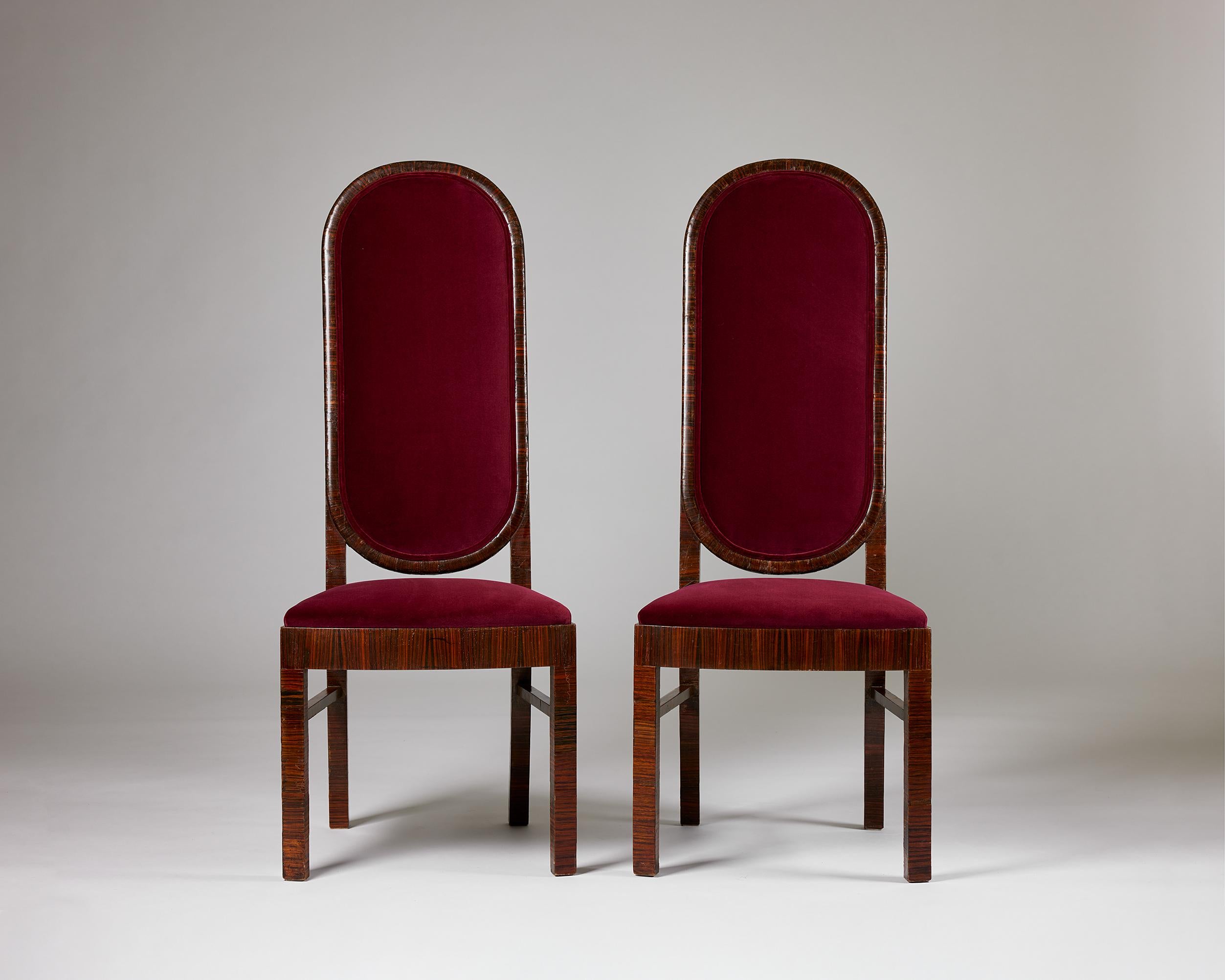 Ein Paar Esszimmerstühle, entworfen von Axel Einar Hjorth für Nordiska Kompaniet (Moderne der Mitte des Jahrhunderts) im Angebot