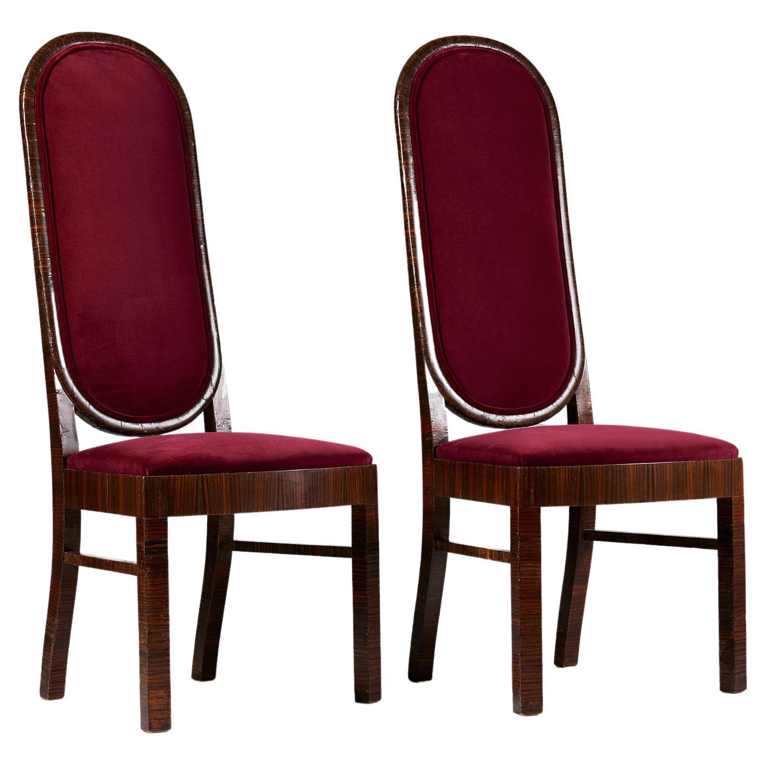 Pair of dining chairs designed by Axel Einar Hjorth for Nordiska Kompaniet For Sale