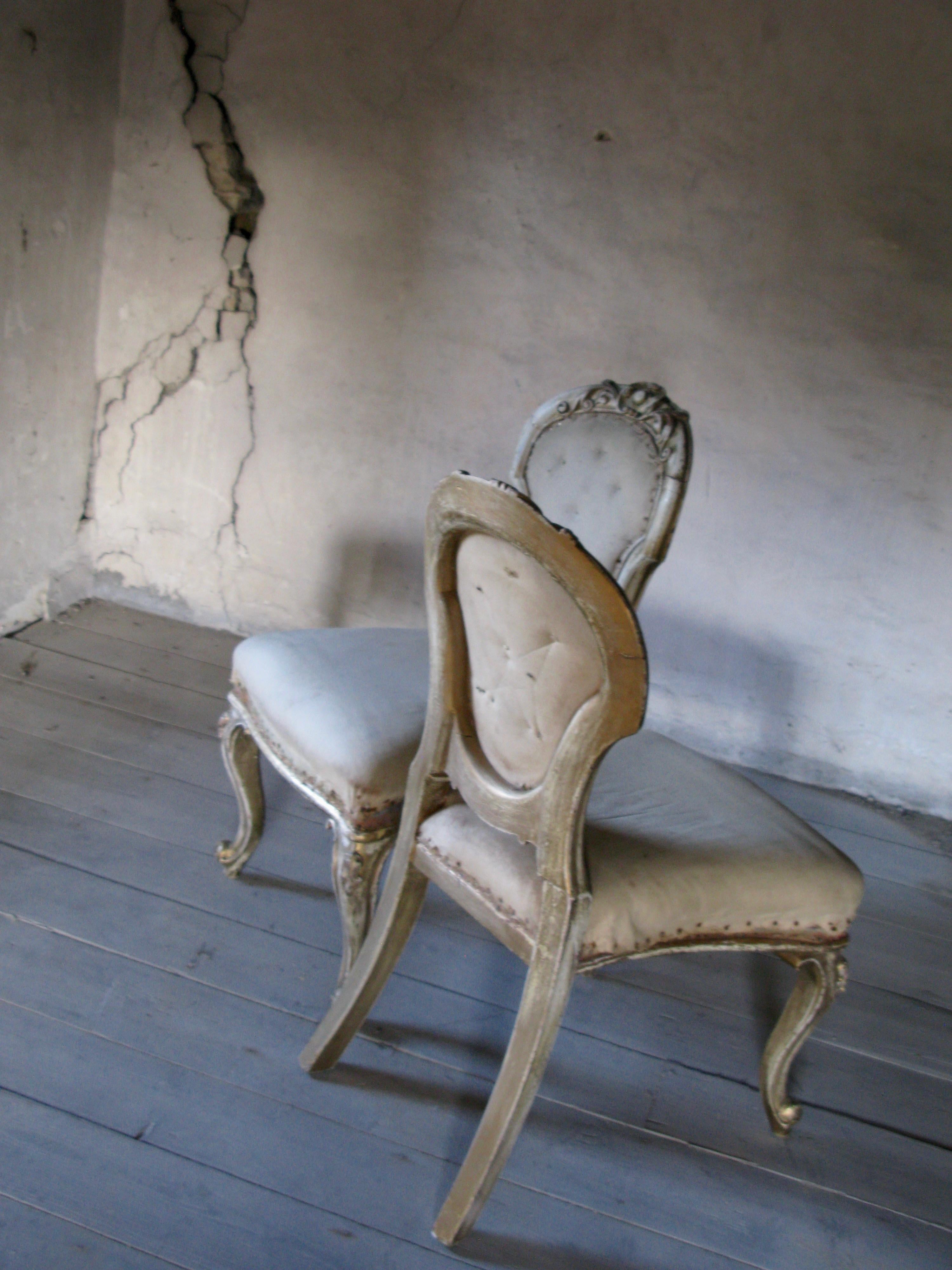 Pair of Dining Chairs, French Chairs, Gilded Chairs, Side Chairs, 19th Century In Good Condition For Sale In South Cotswolds, GB