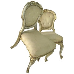 Antique Pair of Dining Chairs, French Chairs, Gilded Chairs, Side Chairs, 19th Century