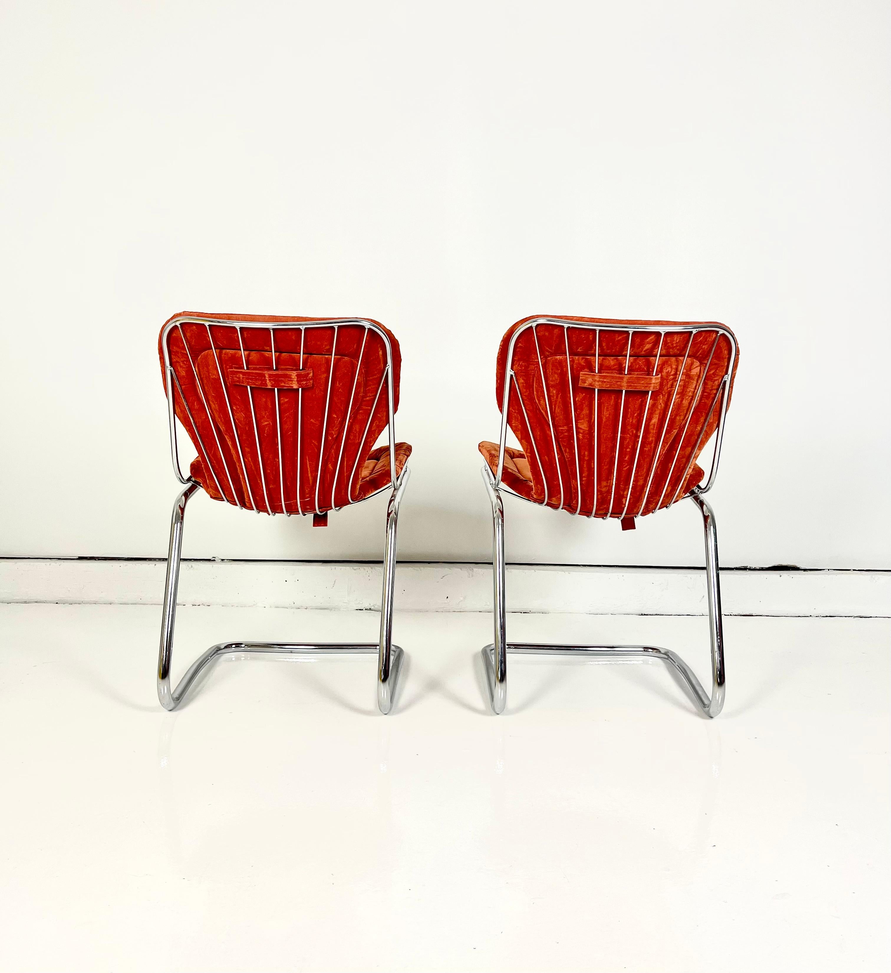 Space Age Pair of Dining Chairs Gastone Rinaldi, Rima Italy, 1970s (2 pairs available)