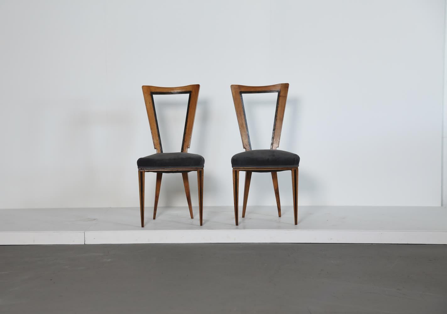 Mid-Century Modern Pair of Dining Chairs, Italy, 1950s