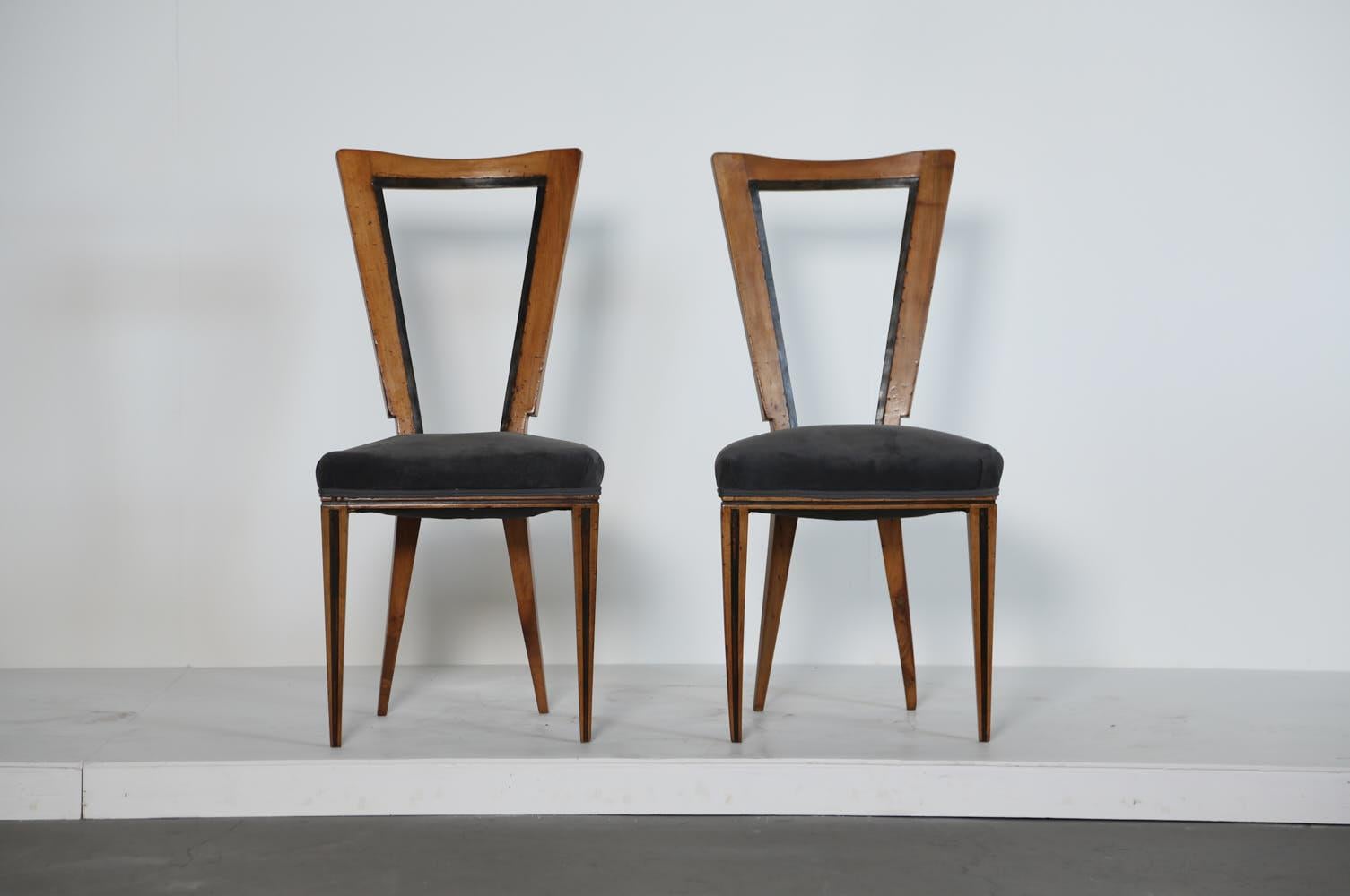 Italian Pair of Dining Chairs, Italy, 1950s