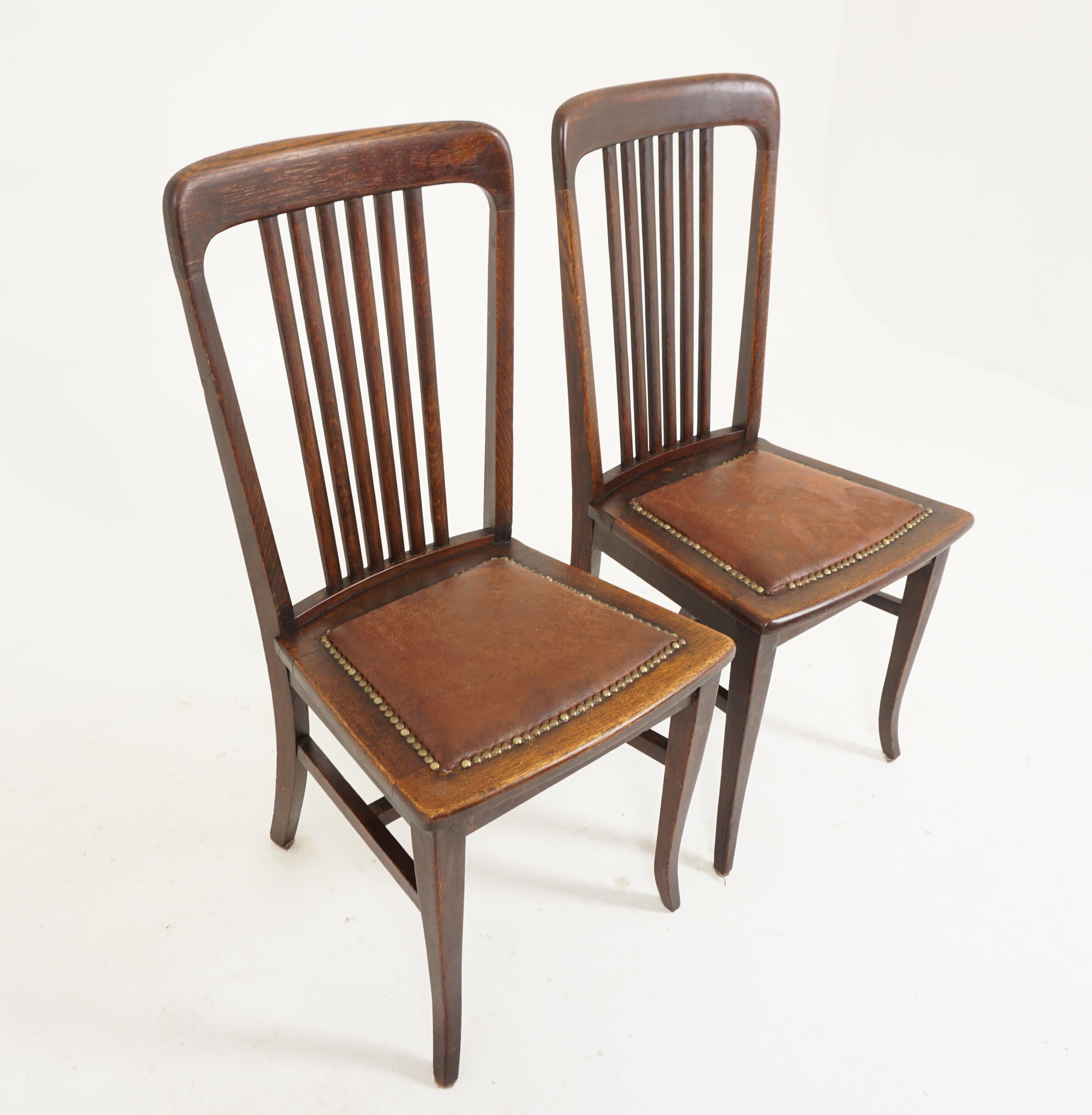 tiger oak dining chairs