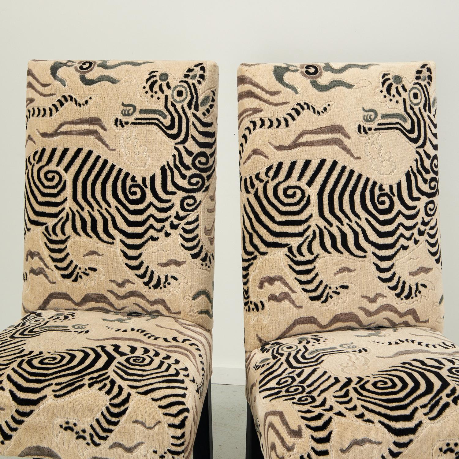 21st c., a pair of host dining chairs upholstered in 