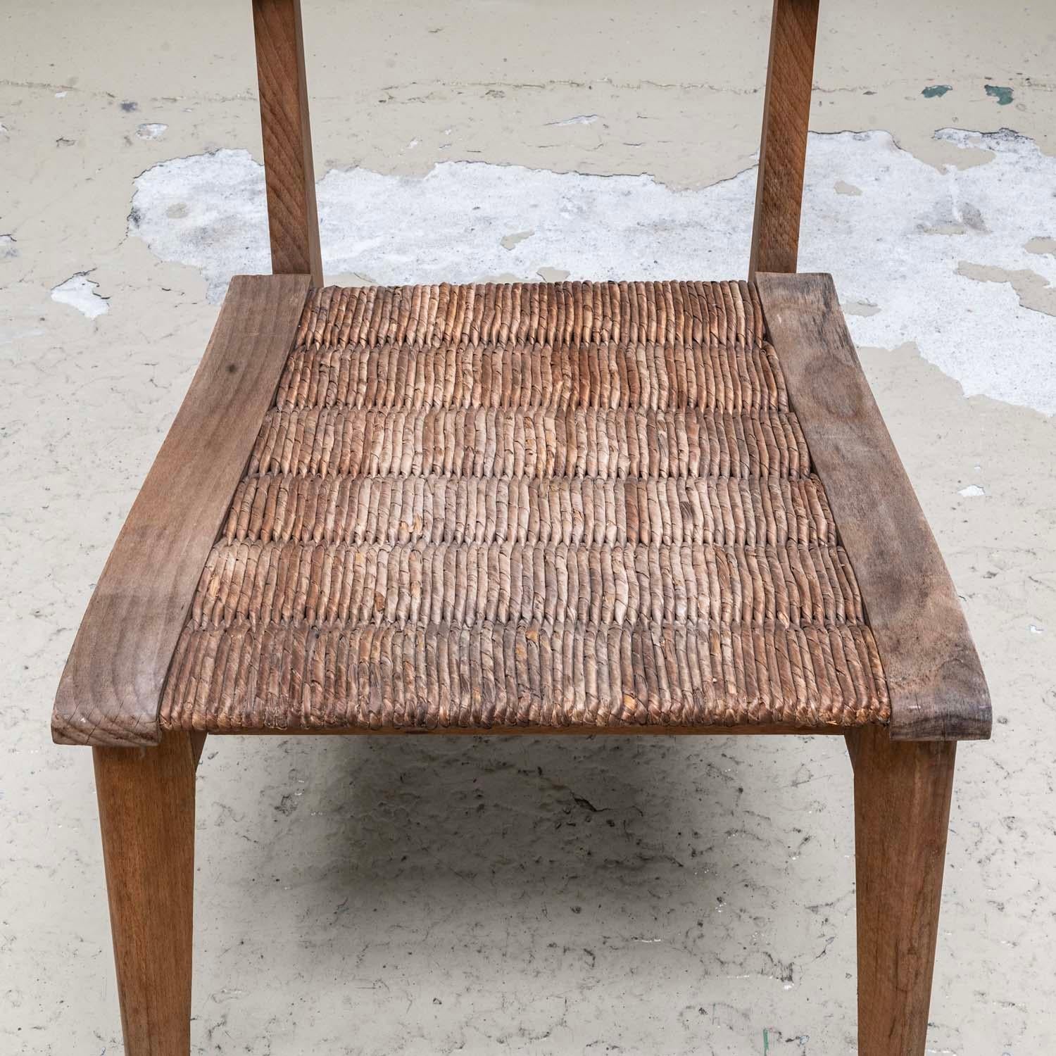 Paire de chaises de salle à manger en jonc par Pierre Cruège - style Roger Landault 5