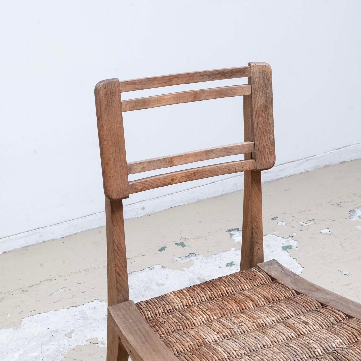 Paire de chaises de salle à manger en jonc par Pierre Cruège - style Roger Landault 6