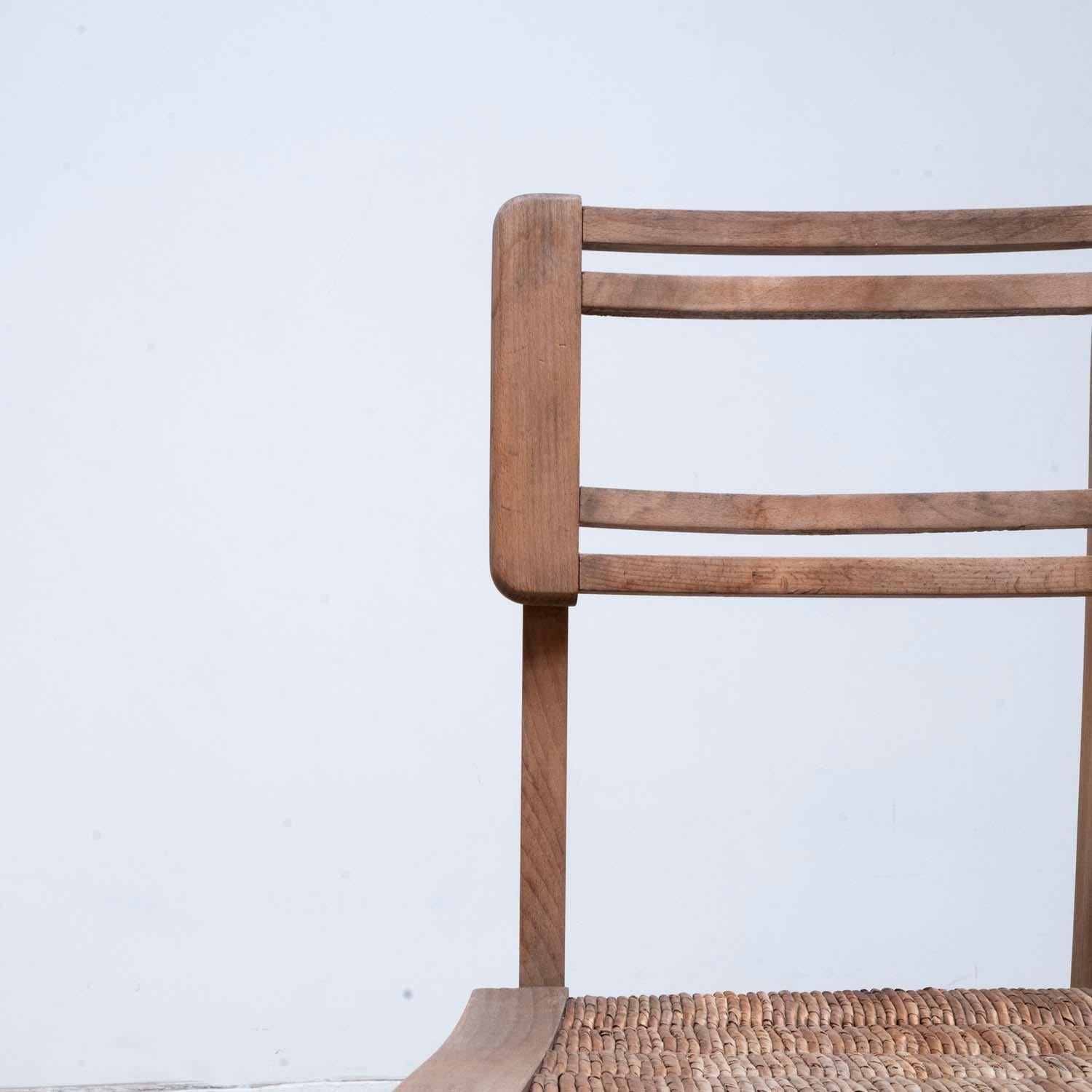 Paire de chaises de salle à manger en jonc par Pierre Cruège - style Roger Landault 7