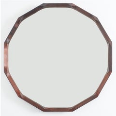 Pair of Dino Cavalli Walnut Mirrors, Midcentury, Italy
