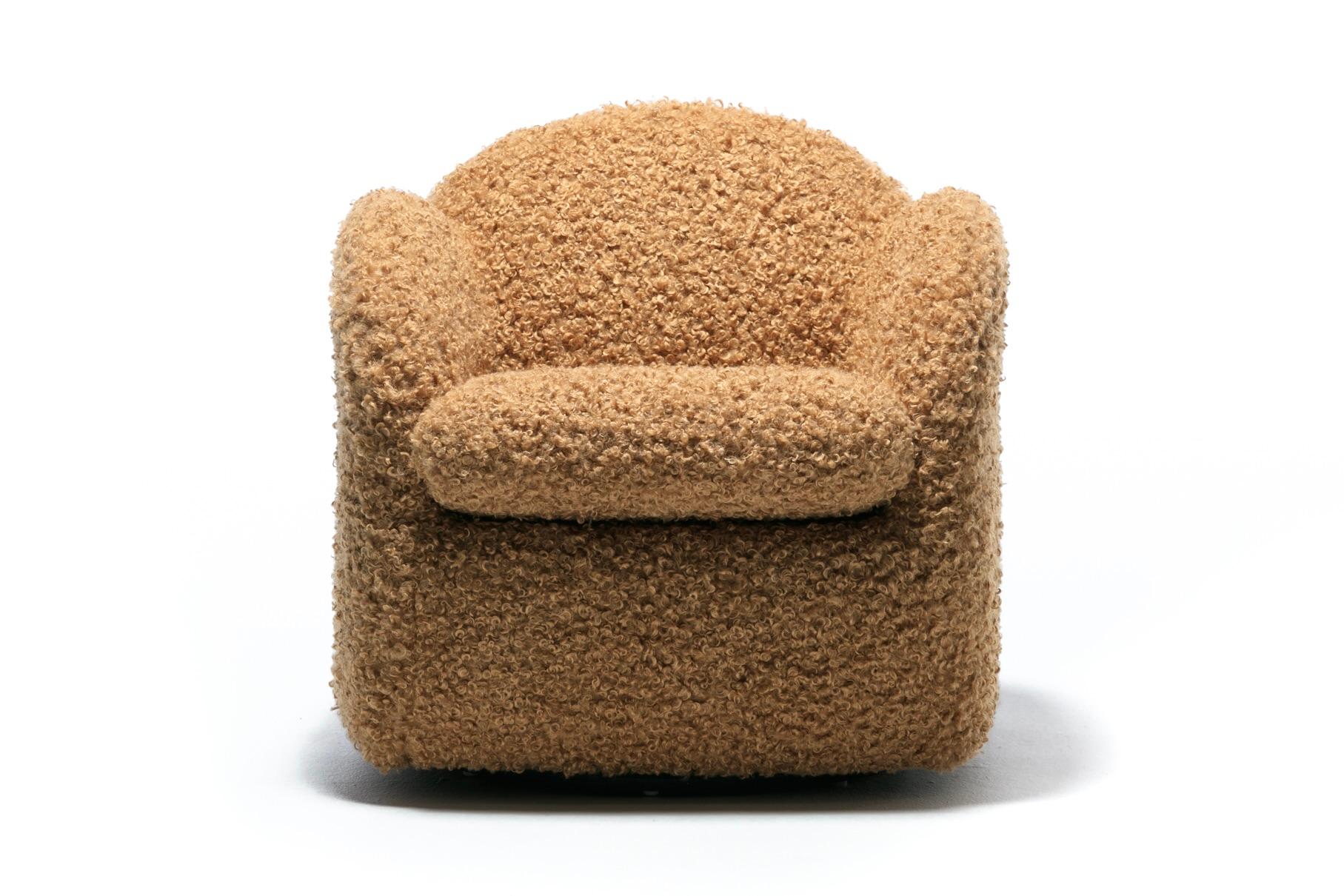 camel boucle chair
