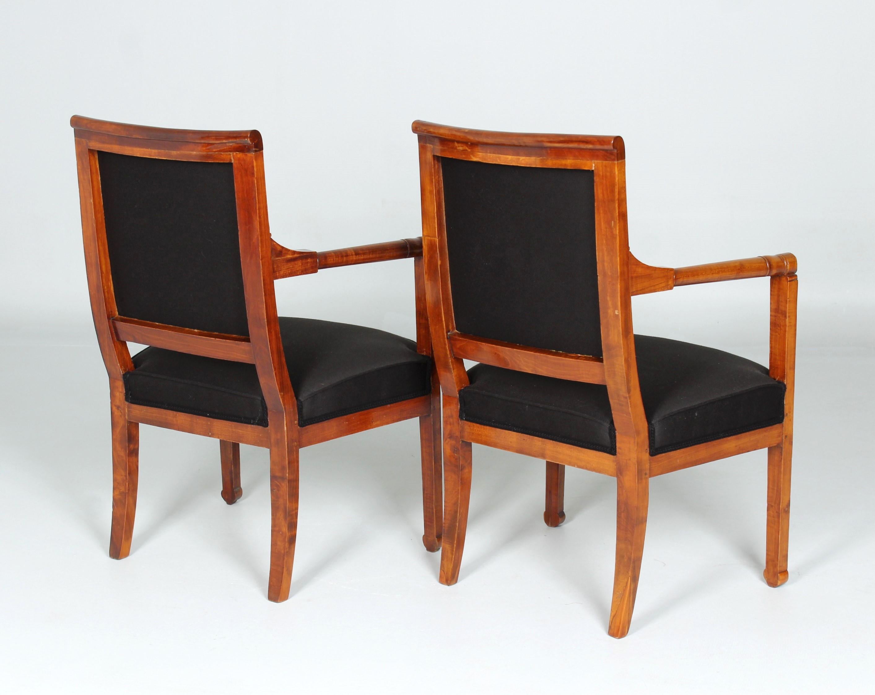 Paar Directoire-Sessel, Kirsche, Frankreich um 1800 im Angebot 4