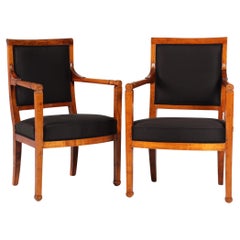 Antique Pair of Directoire Armchairs, Cherry, France circa 1800