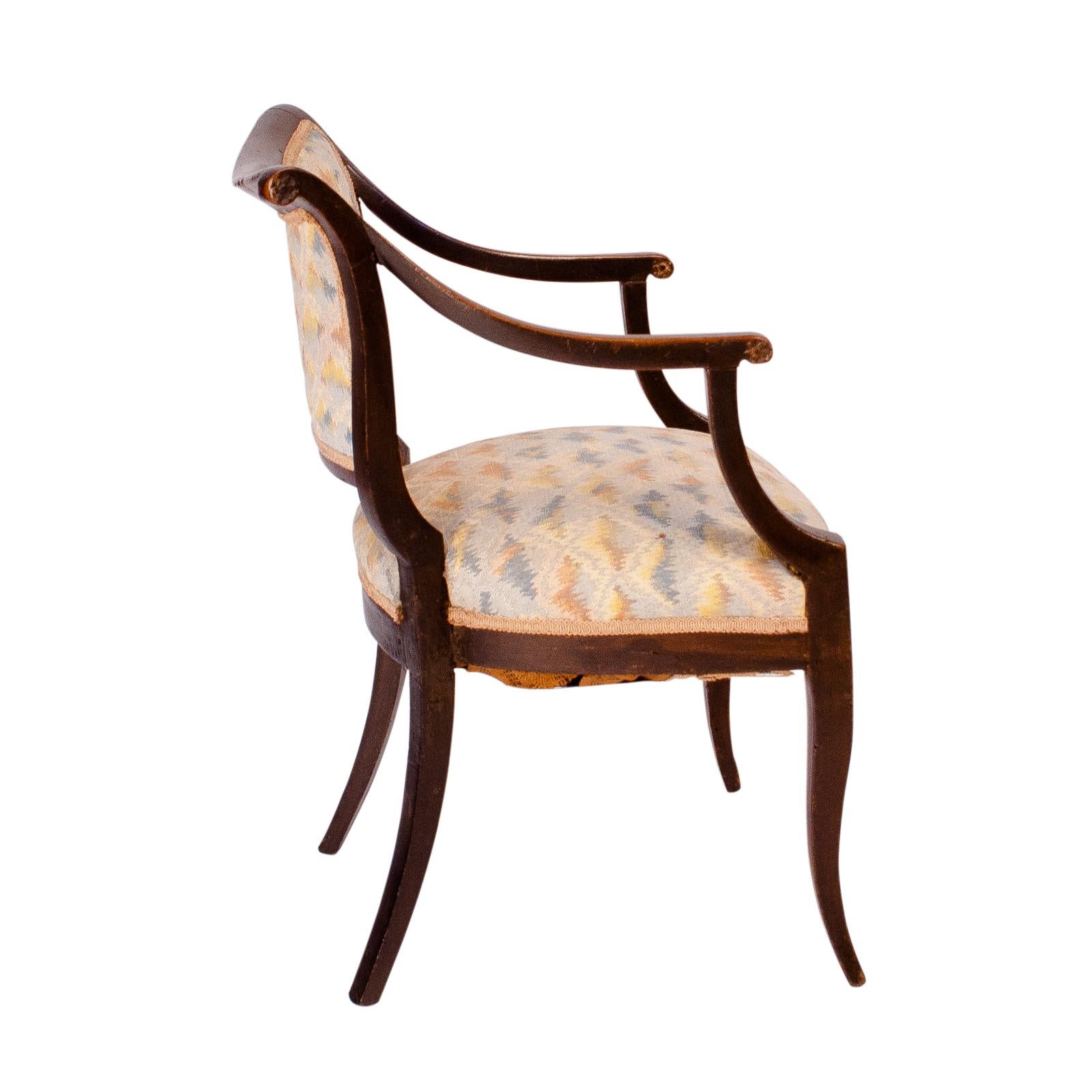 Pair of Directoire Armchairs, Italy circa 1820 im Zustand „Gut“ in San Francisco, CA