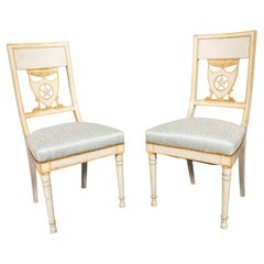 Pair Of Directoire Painted Side Chairs