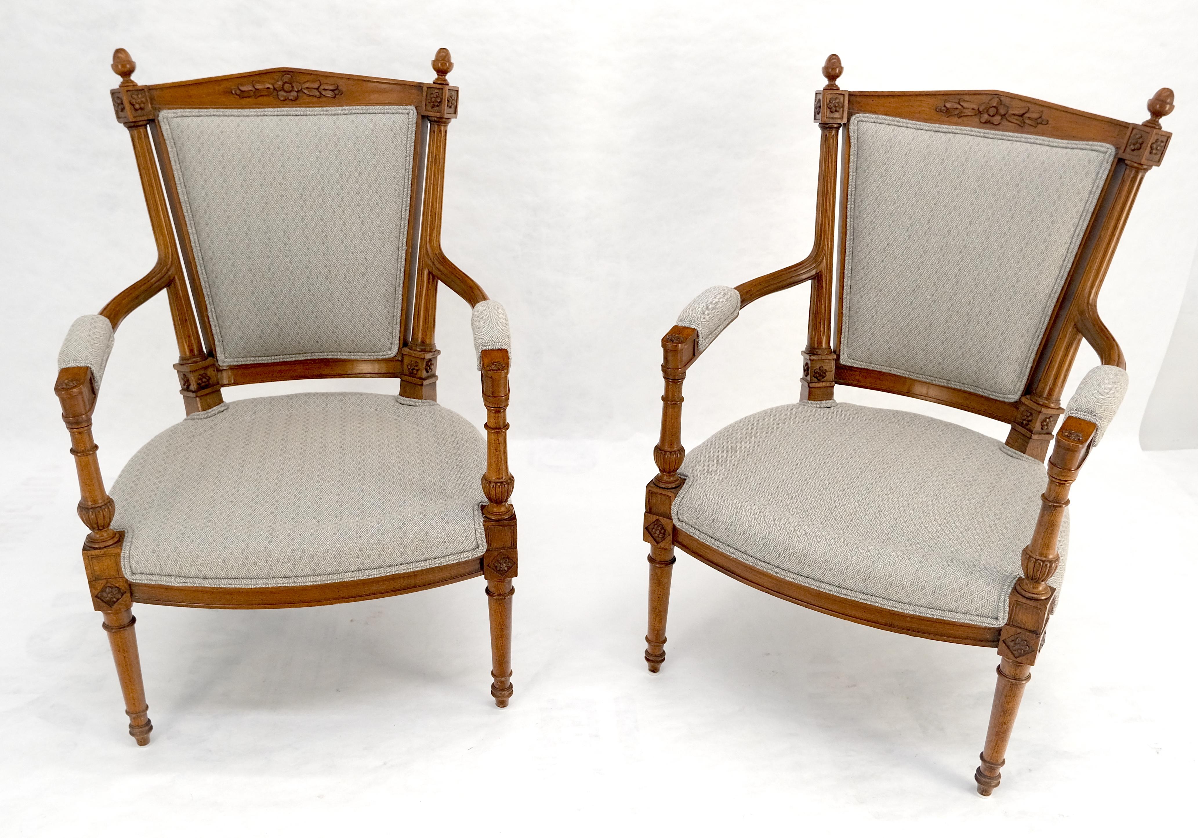 Paire de chaises longues à accoudoirs en cerisier massif, style Directoire, avec épis de faîtage MINT ! en vente 5