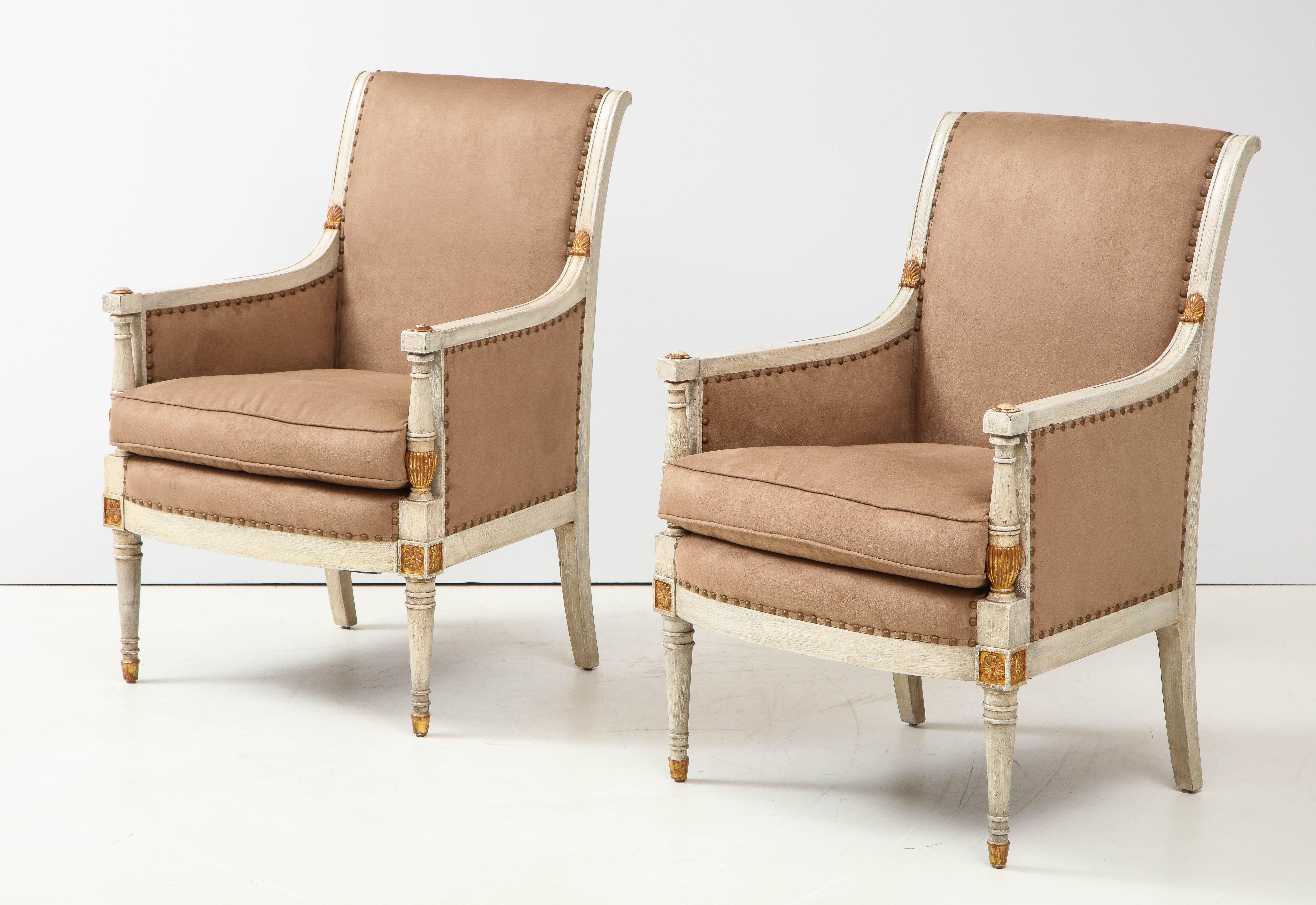 Paar Bergère-Stühle im Directoire-Stil (Holz)