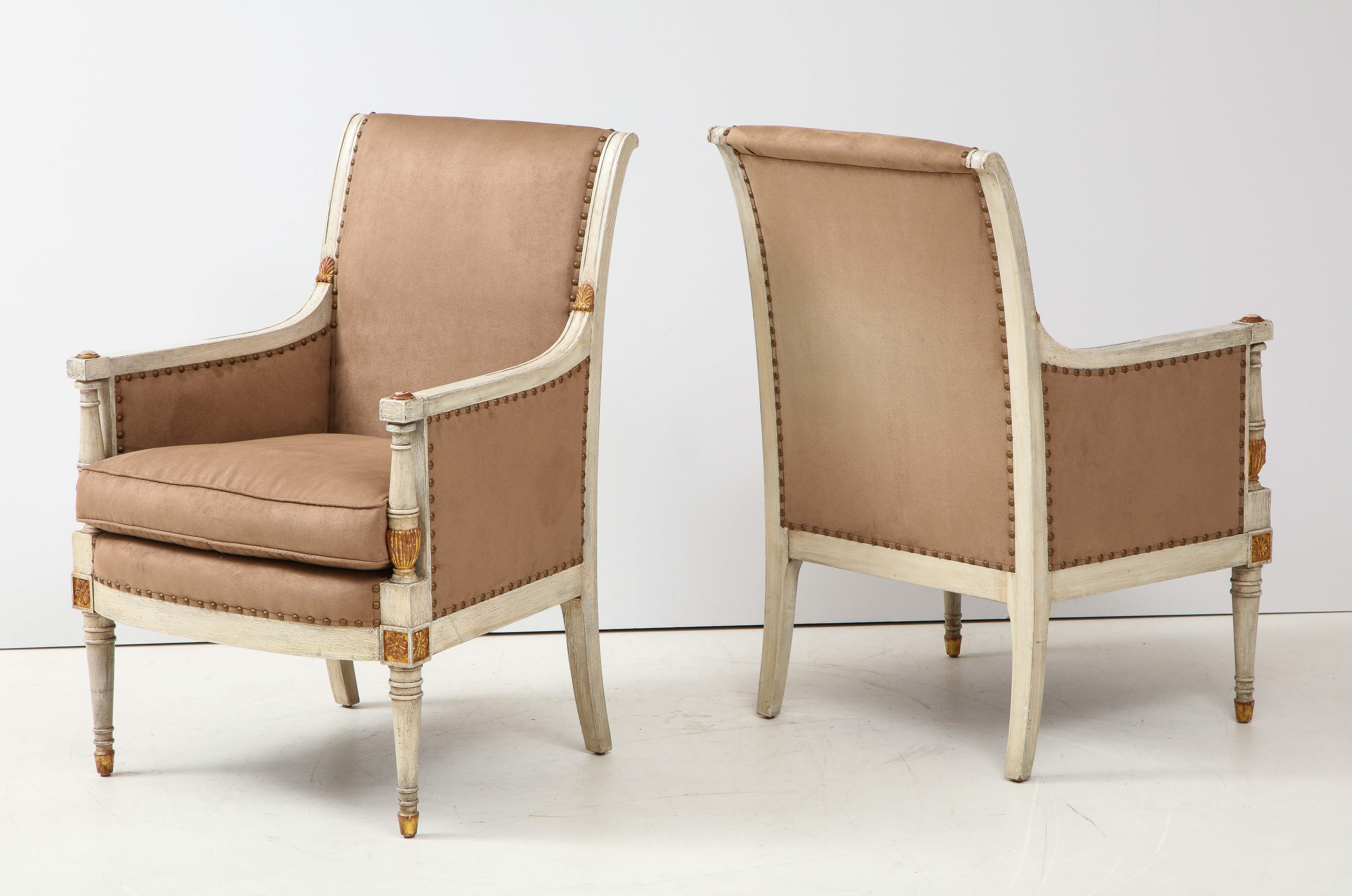 Pair of Directoire Style Bergère Chairs 1