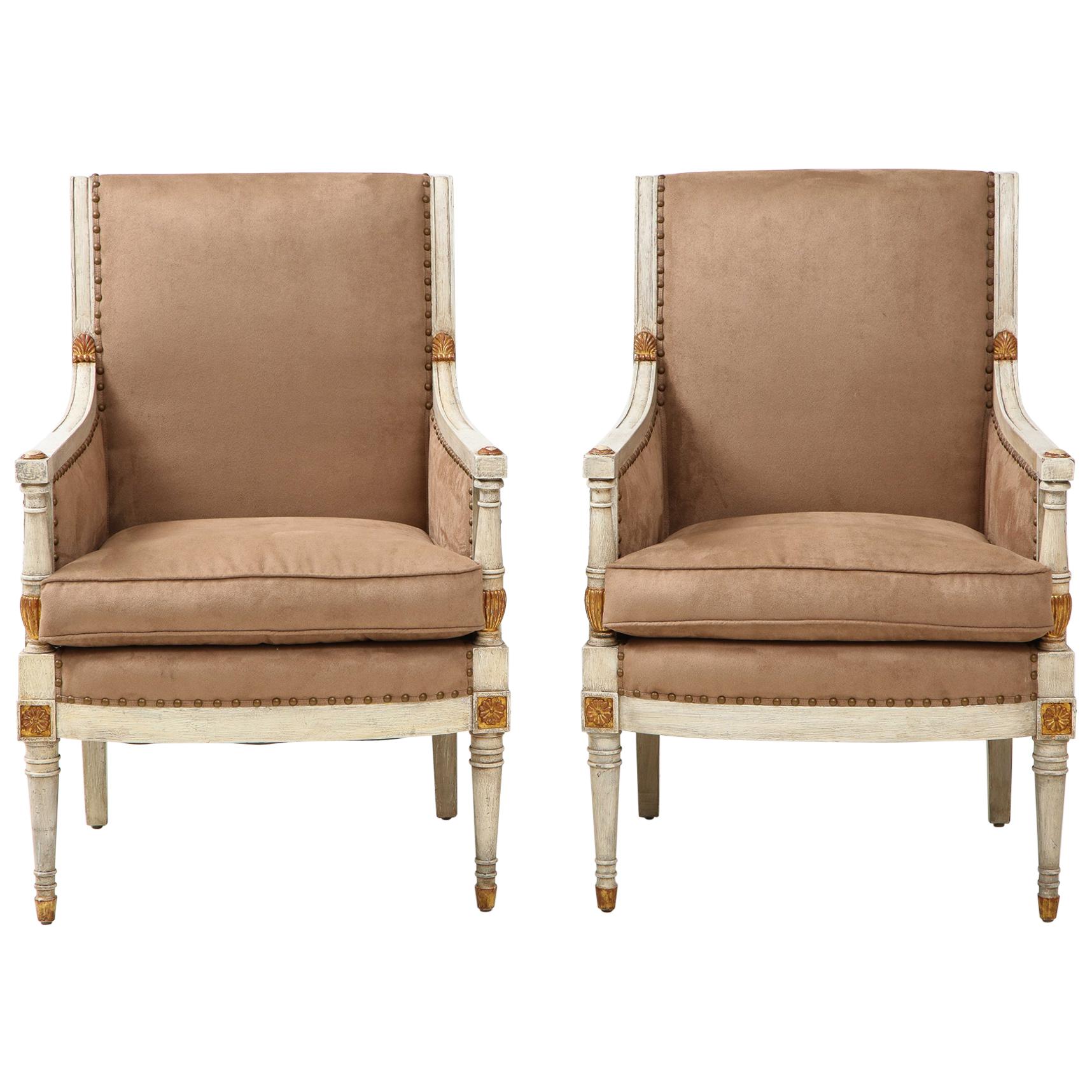 Pair of Directoire Style Bergère Chairs