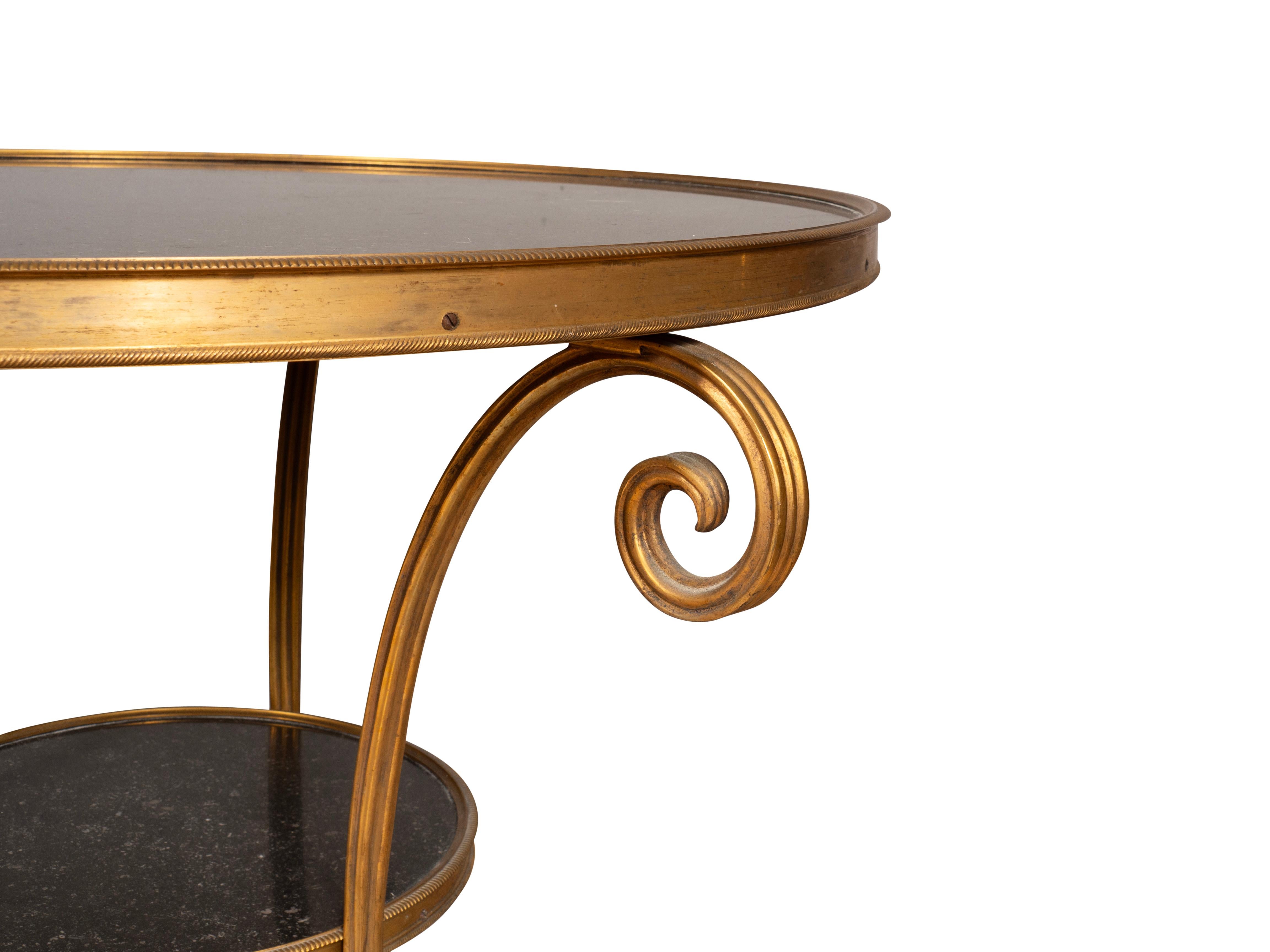 Coppia di tavoli gueridon in bronzo e granito in stile Directoire in vendita 3