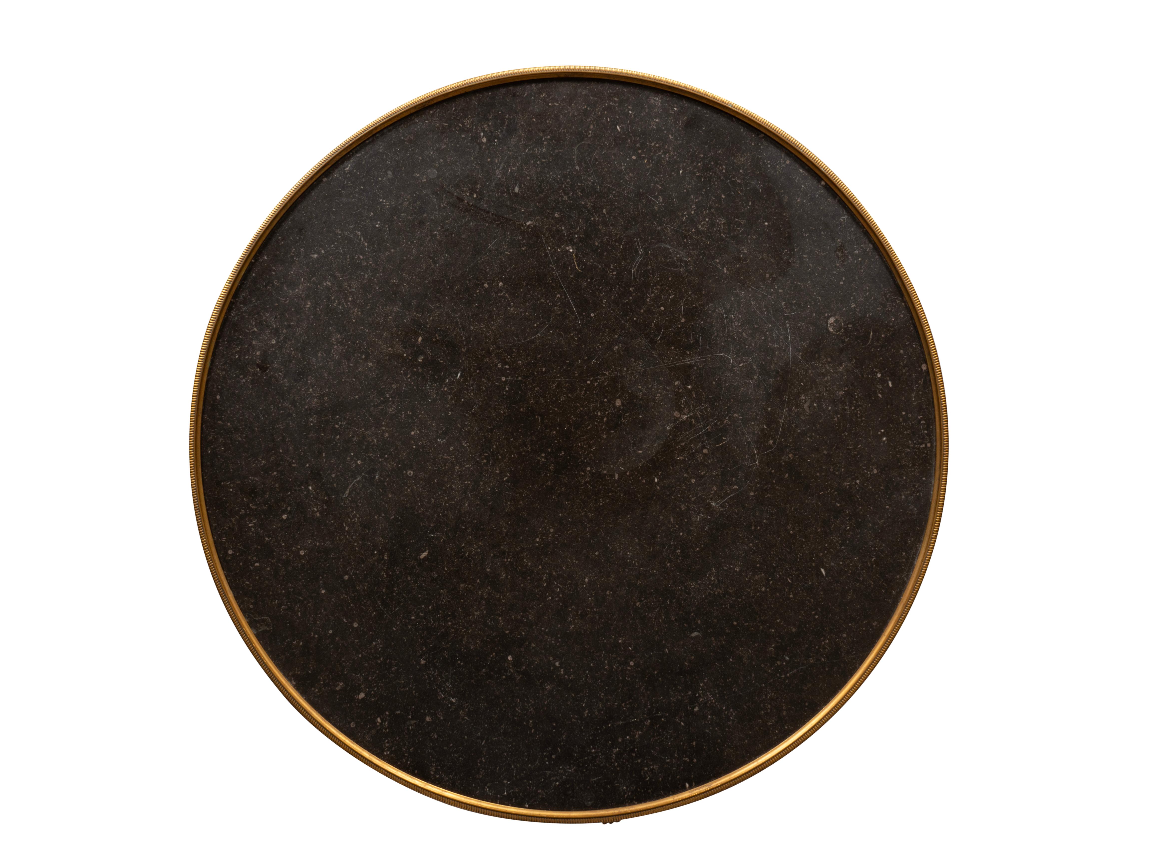 Coppia di tavoli gueridon in bronzo e granito in stile Directoire in vendita 1