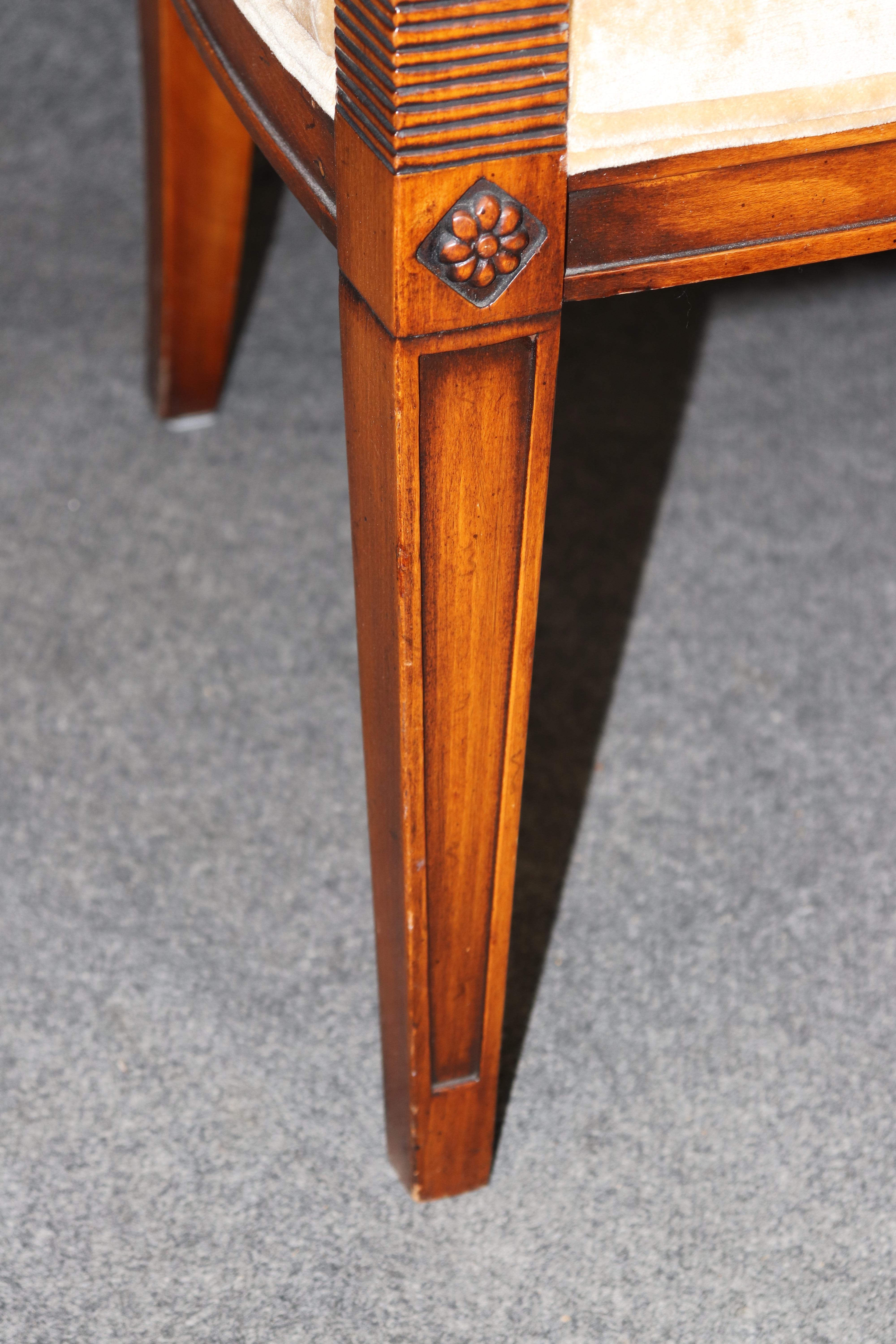 Pair of Directoire Style Carved Armchairs Attributed to Theodore Alexander For Sale 2