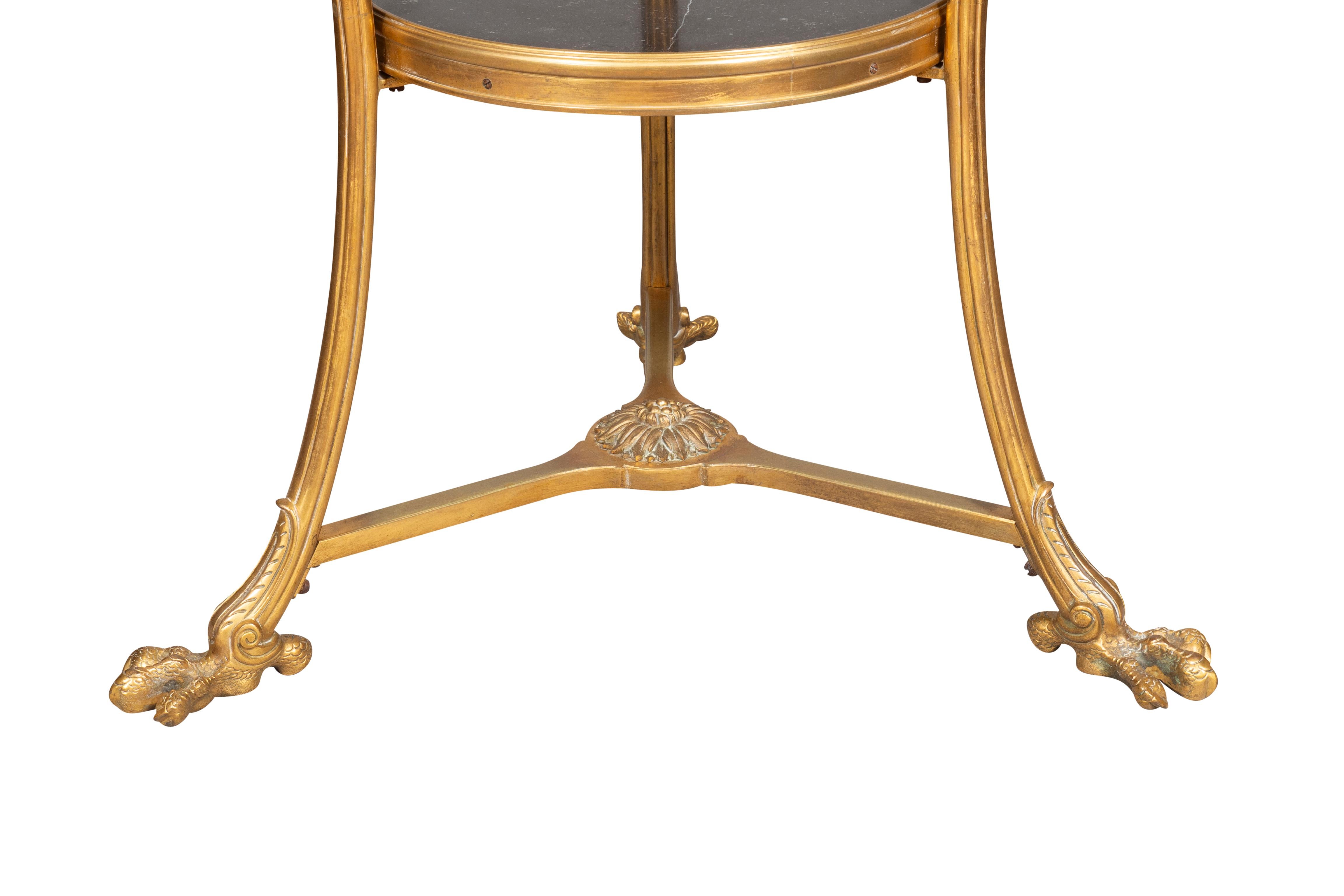 Pair Of Directoire Style Gilt Bronze Gueridon For Sale 1