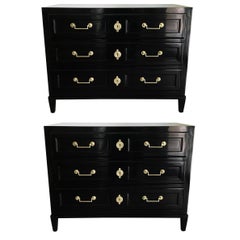 Pair of Directoire Style Lacquered Commodes/Chest of Drawers by Baker Furniture