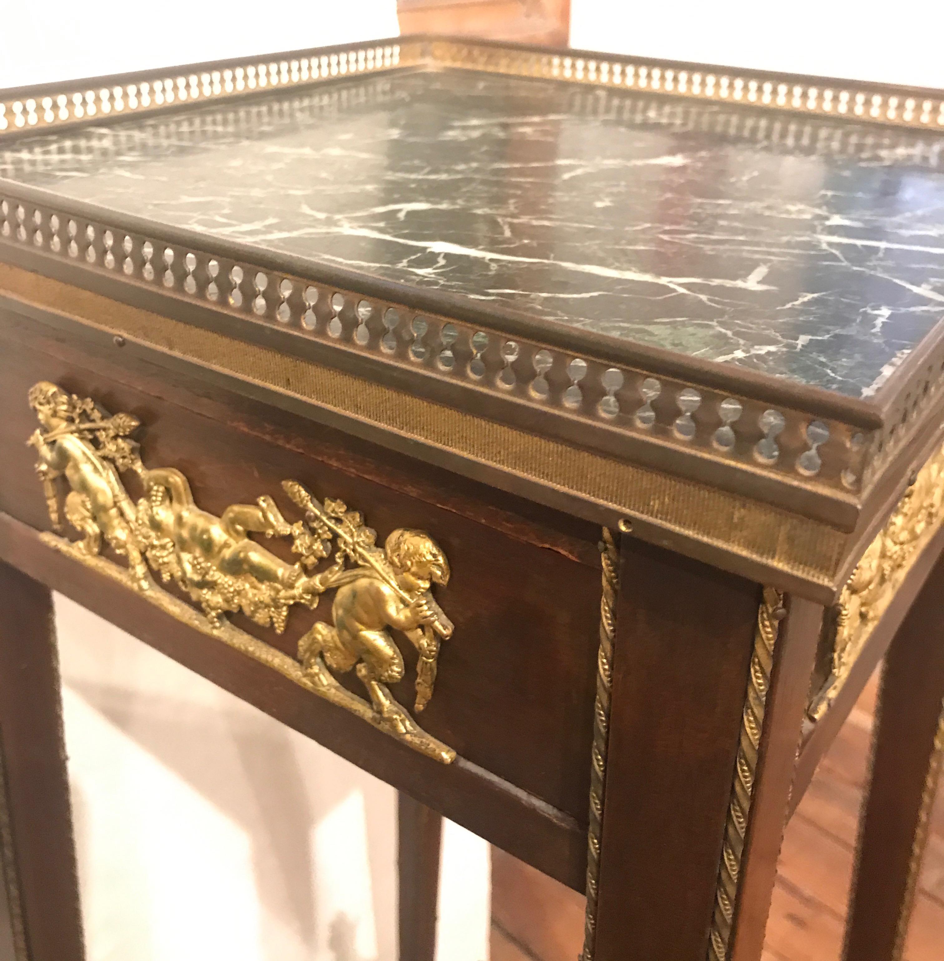 Pair of Directoire Style Mahogany and Bronze-Mounted Pedestal Tables 6