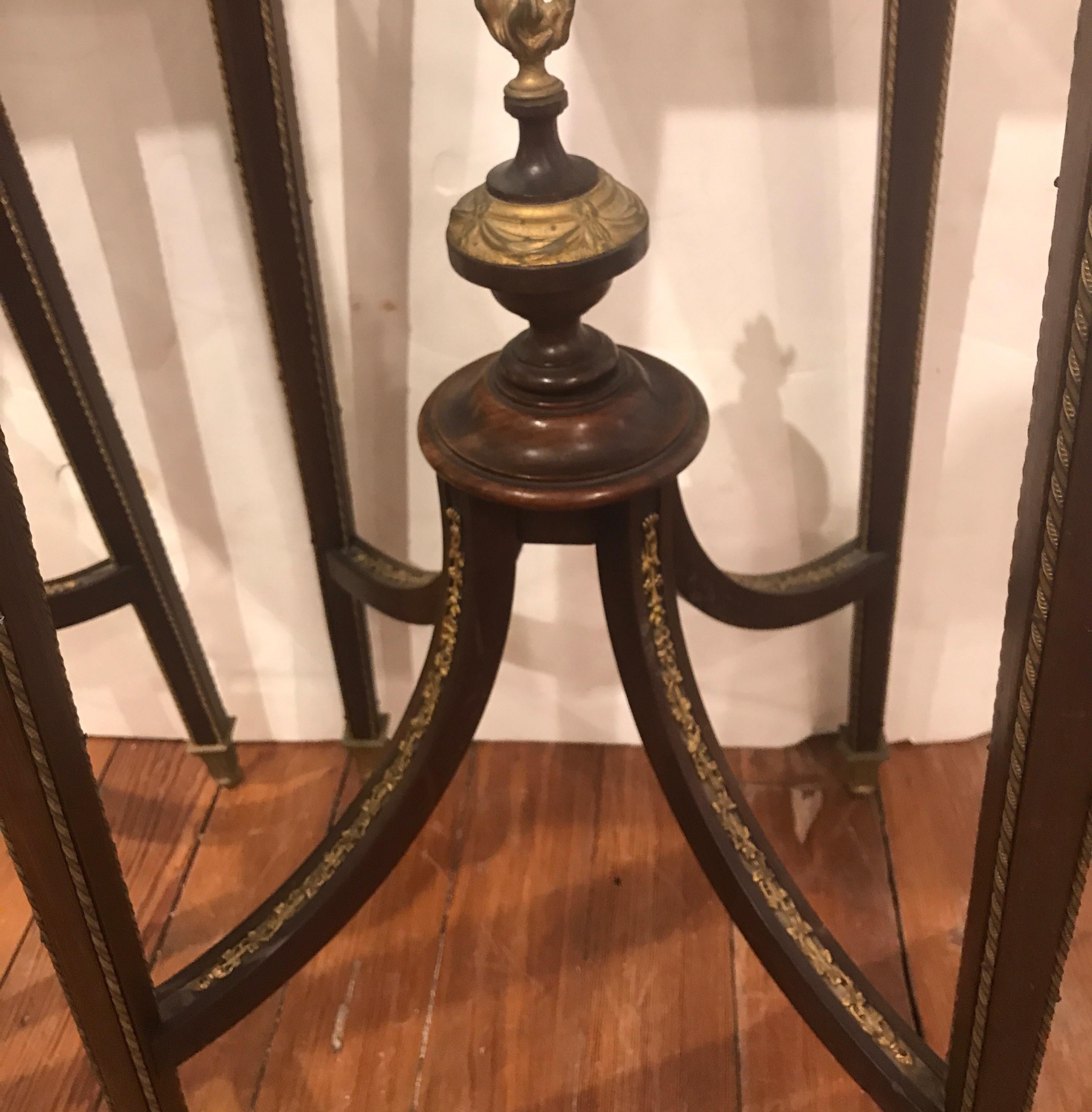 Pair of Directoire Style Mahogany and Bronze-Mounted Pedestal Tables 9