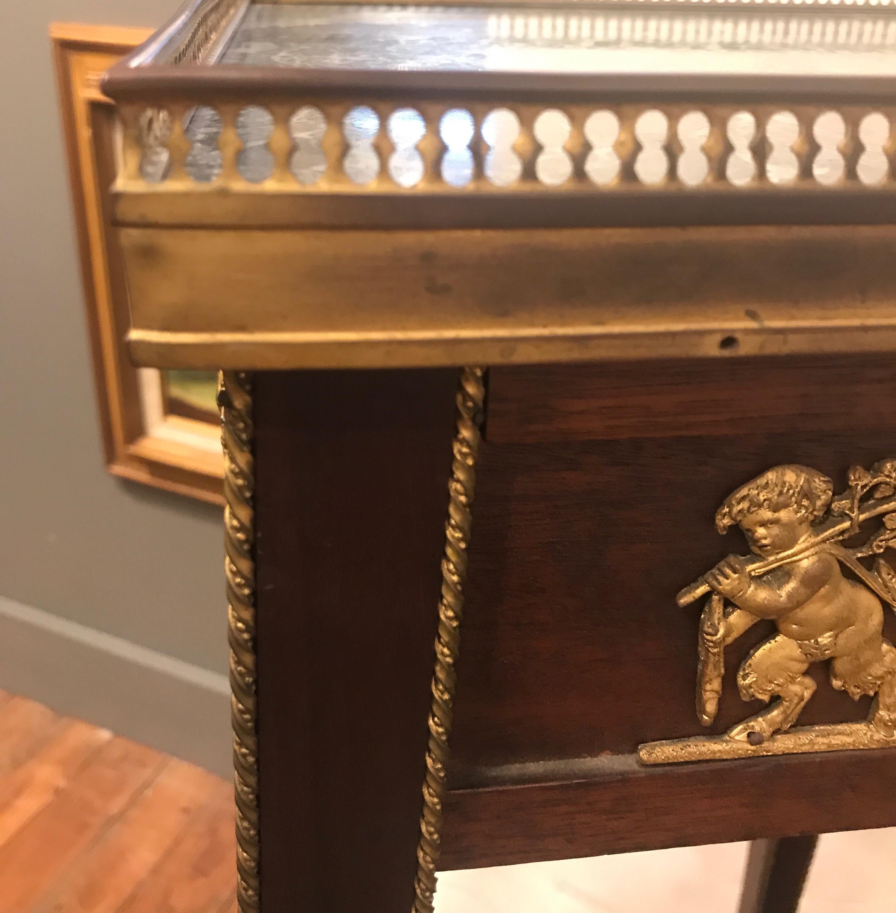 Pair of Directoire Style Mahogany and Bronze-Mounted Pedestal Tables 11