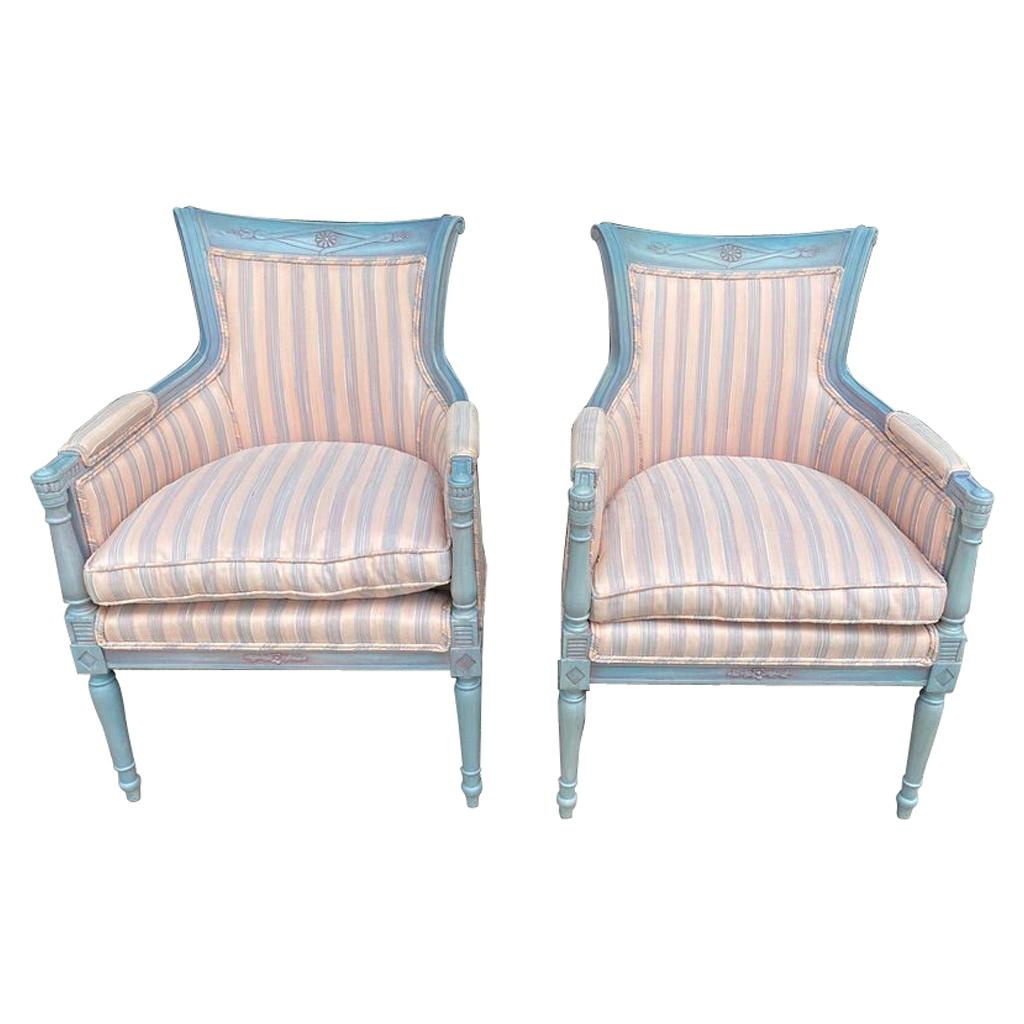 Pair of Directoire Style Polychrome Bergers