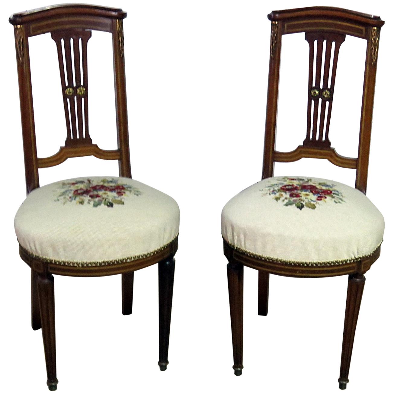 Pair of Directoire Style Slipper Chairs For Sale