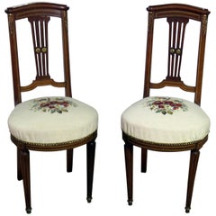Vintage Pair of Directoire Style Slipper Chairs